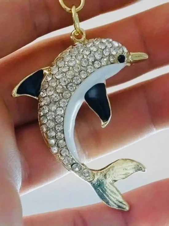 Accessories - Rhinestone Dolphin Keychain